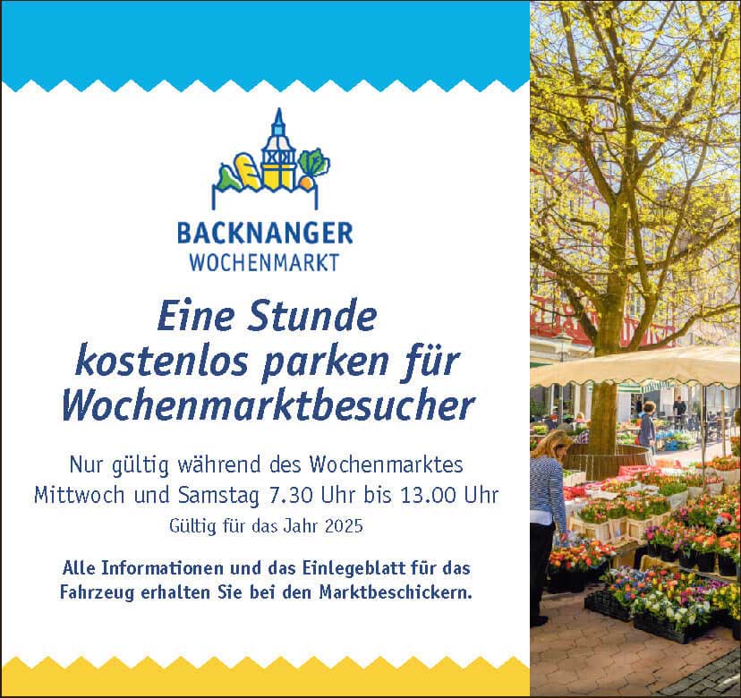 Backnanger Wochenmarkt - Anzeige